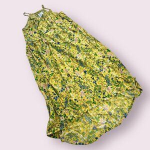 Old navy yellow floral maxi dress, size 14